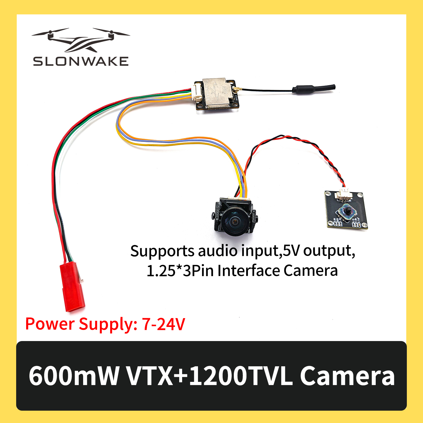 SLONWAKE 5.8G 600mW 7-24V FPV  - Drone Camera のレビューと価格