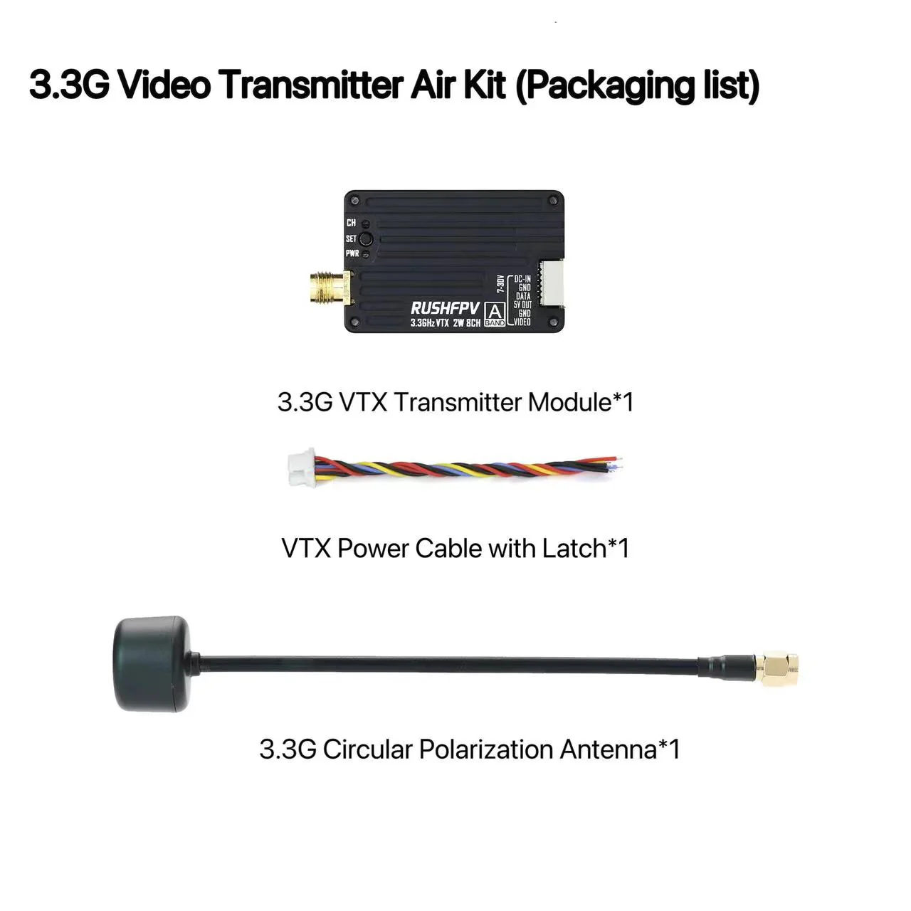 RUSHFPV 3.3G 2W VTX Transmitte - Drone Transmitter のレビューと価格