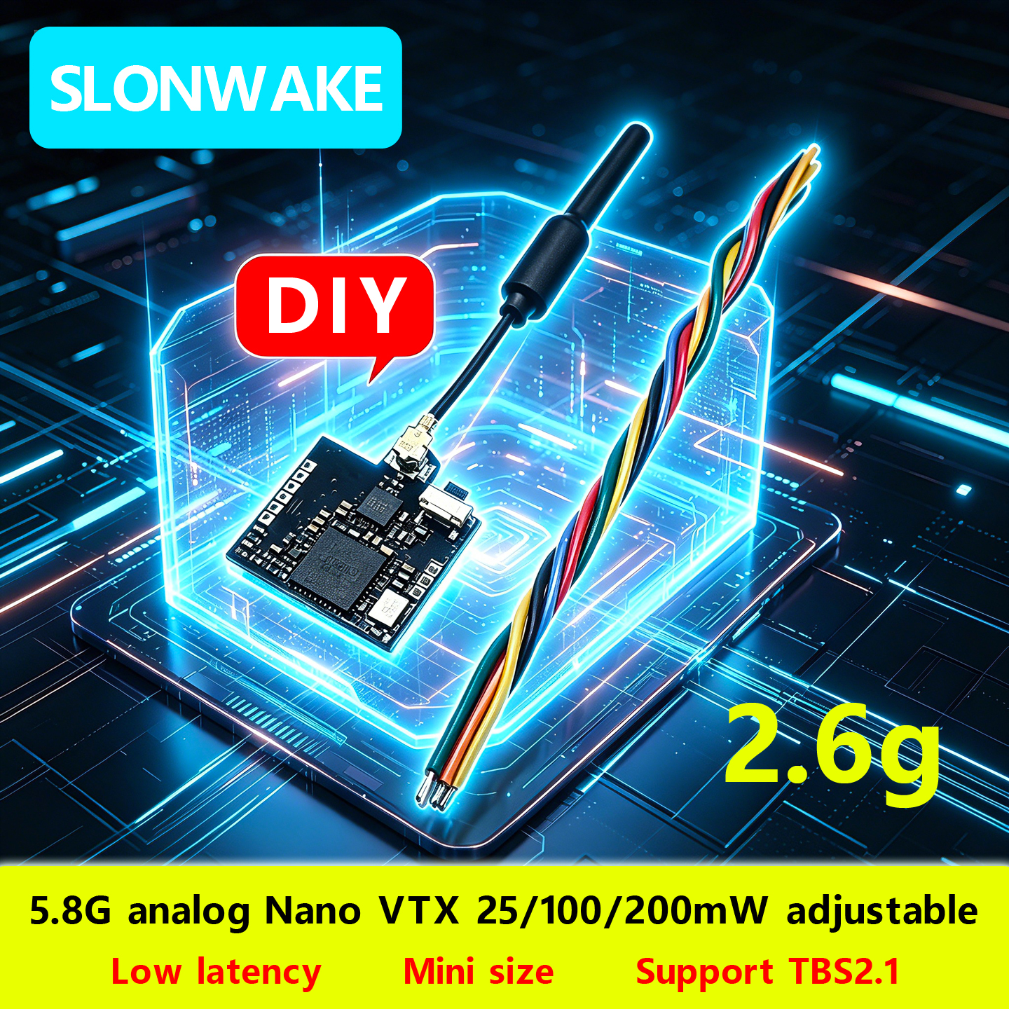 SLONWAKE Nano 5.8G 48CH 200mW  - Drone Transmitter のレビューと価格