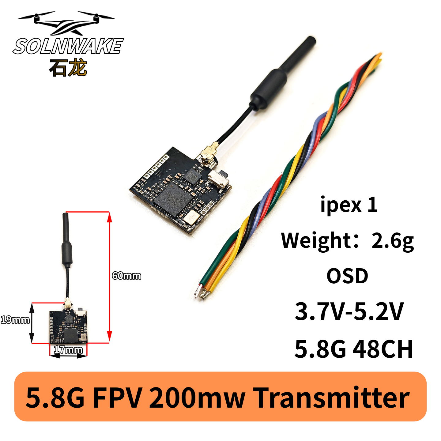 SLONWAKE Nano 5.8G 48CH 200mW  - Drone Transmitter のレビューと価格