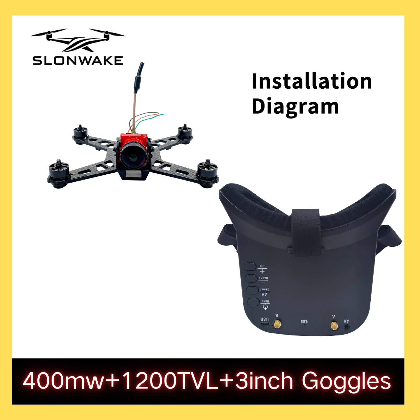 SLONWAKE 5.8G 48CH FPV 400mw V - Drone Camera のレビューと価格