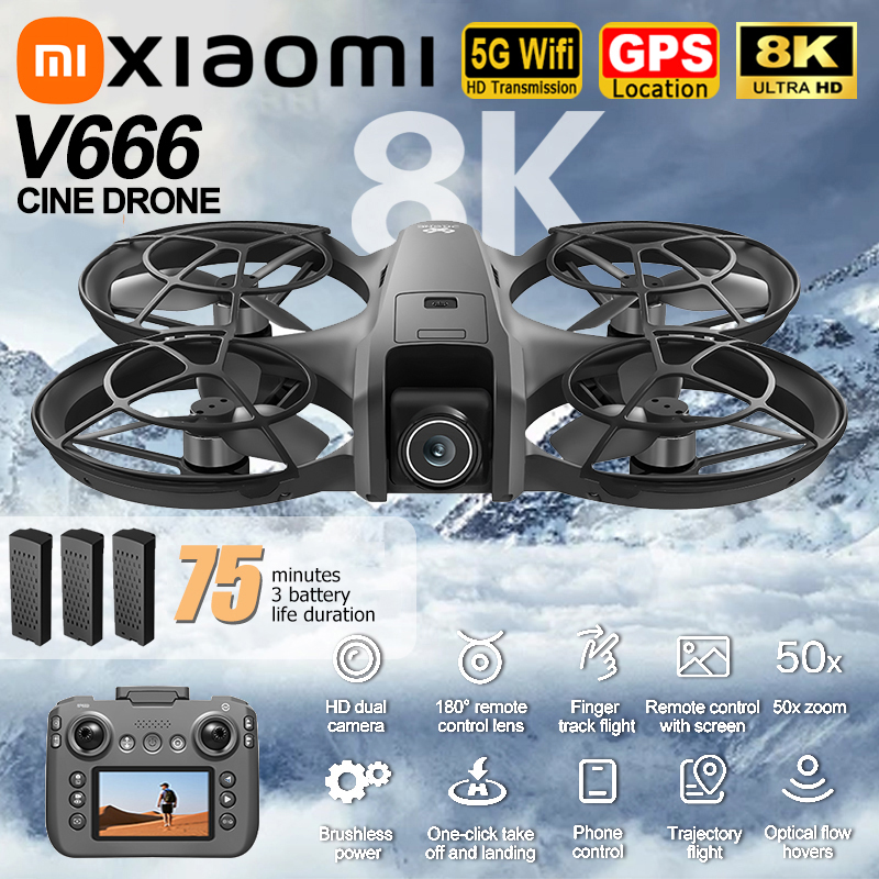Xiaomi V666 Drone 8K Aerial HD - Drone Gimbal のレビューと価格